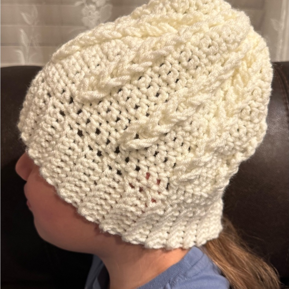 Premier Cream Crochet Adult Hat